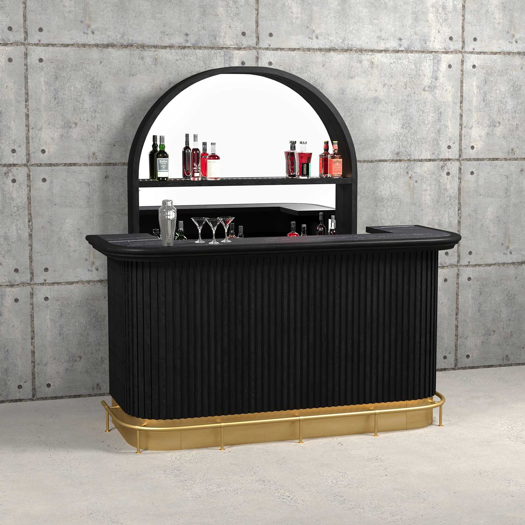 Ram Game Room Prohibition Series 84" Cocktail Bar-Black