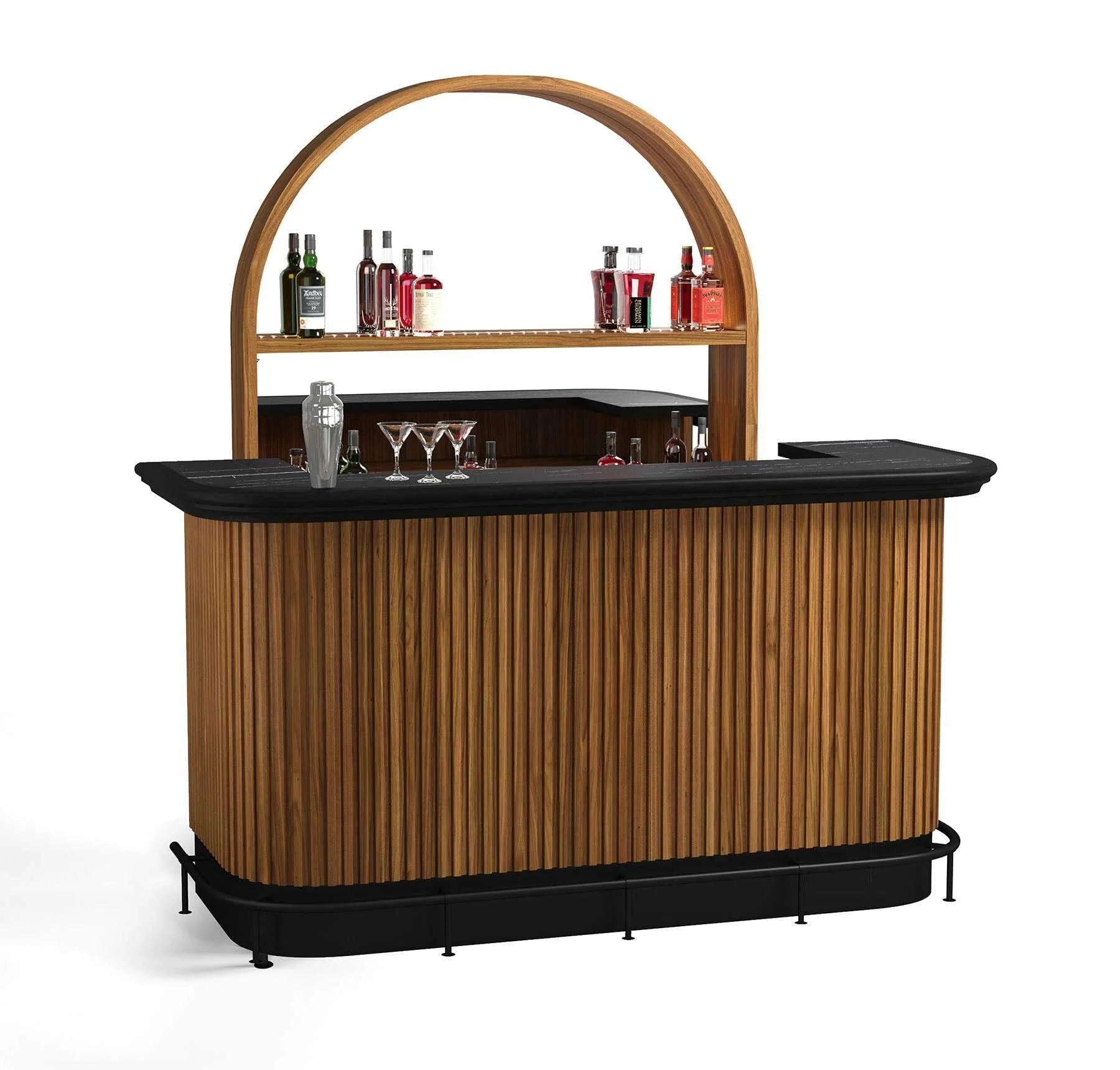 Ram Game Room Prohibition Series 84" Cocktail Bar-Walnut