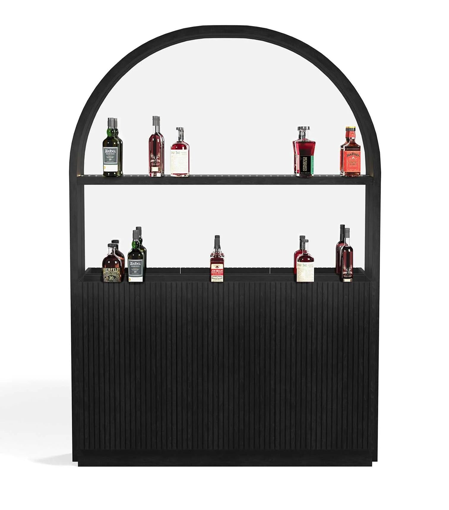Ram Game Room Prohibition Series Back Bar-Black