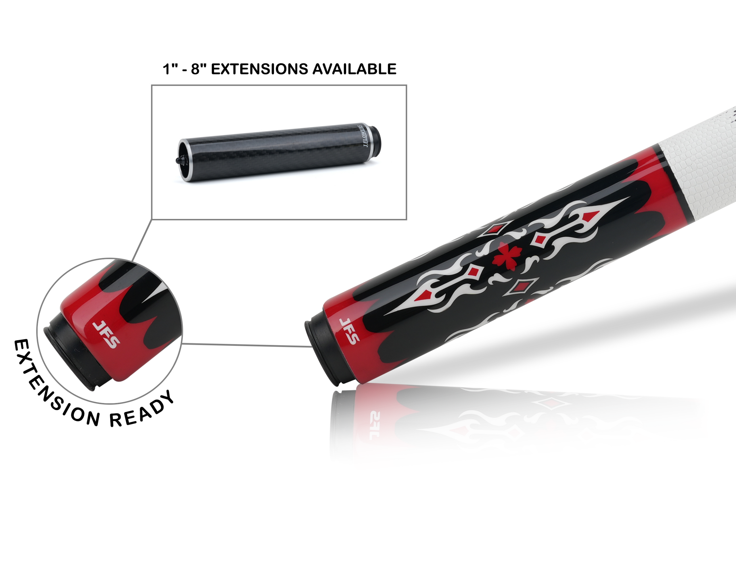 JFlowers DANTE 2 - Limited - White Lizard Wrap Pool Cue