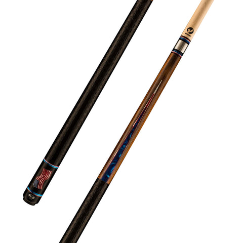 Viking Defender DF0500 East Indian Rosewood Cue, American Flag Design