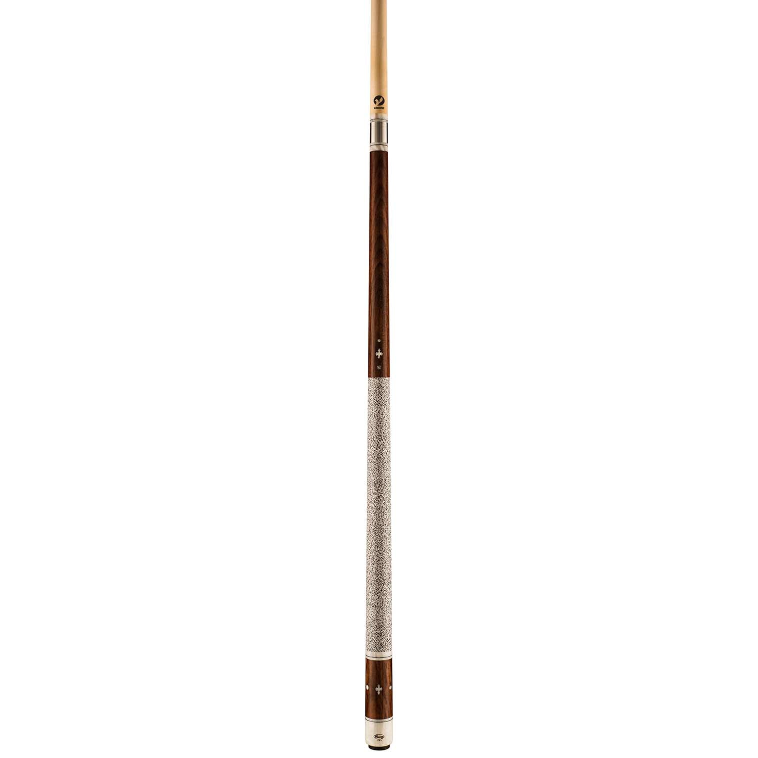 Viking Impero IM0600 East Indian Rosewood Cue, White/Double Black Irish Linen Wrap