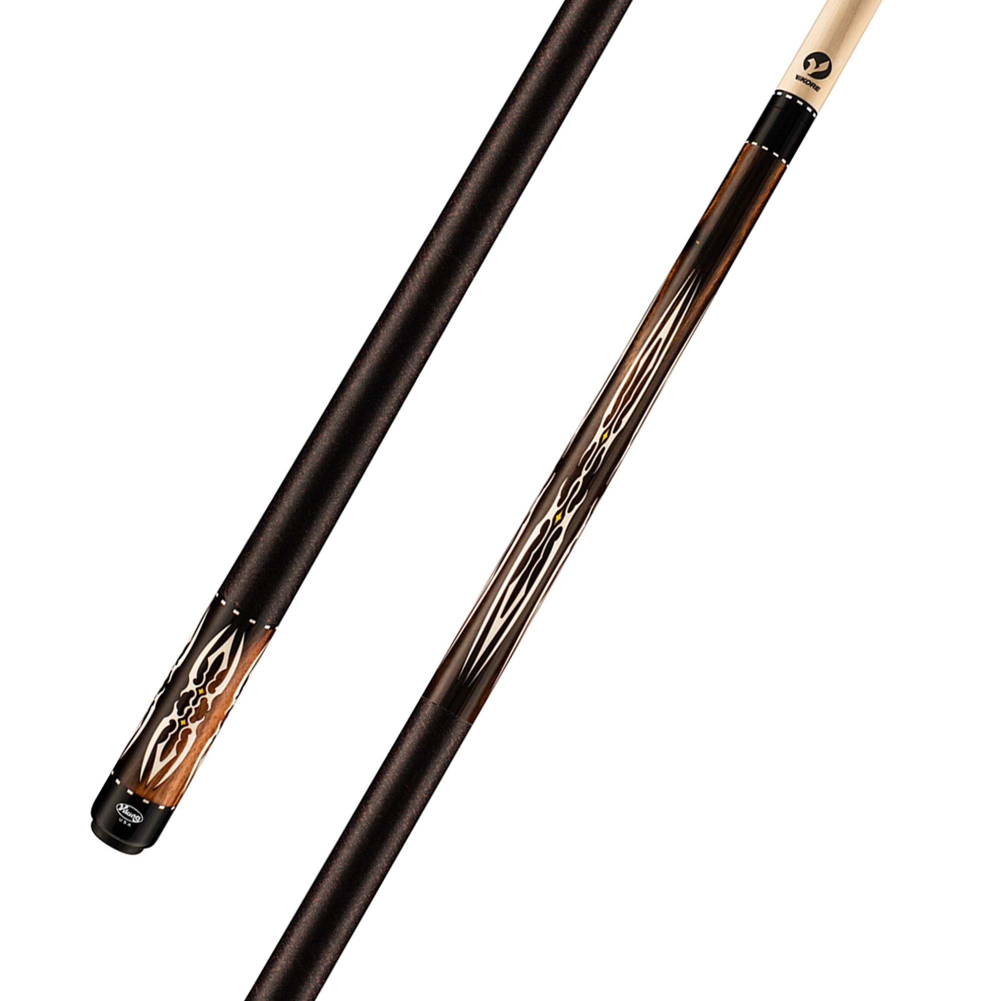 Viking Motore MT0200 Streaked Ebony Cue, White Pearl Inlays
