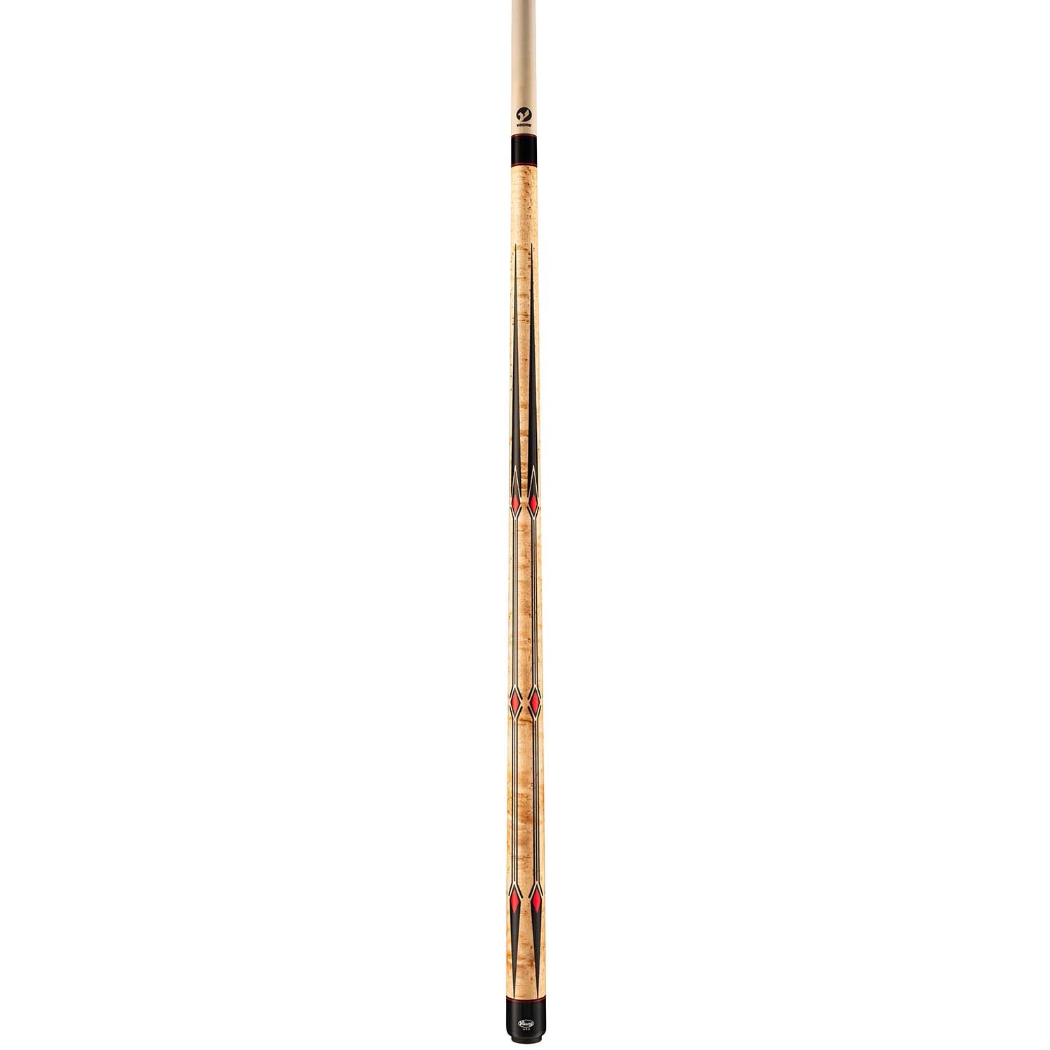 Viking Motore MT0304 Birdseye Maple Cue, Black Vinyl/Red Pearl Inlays