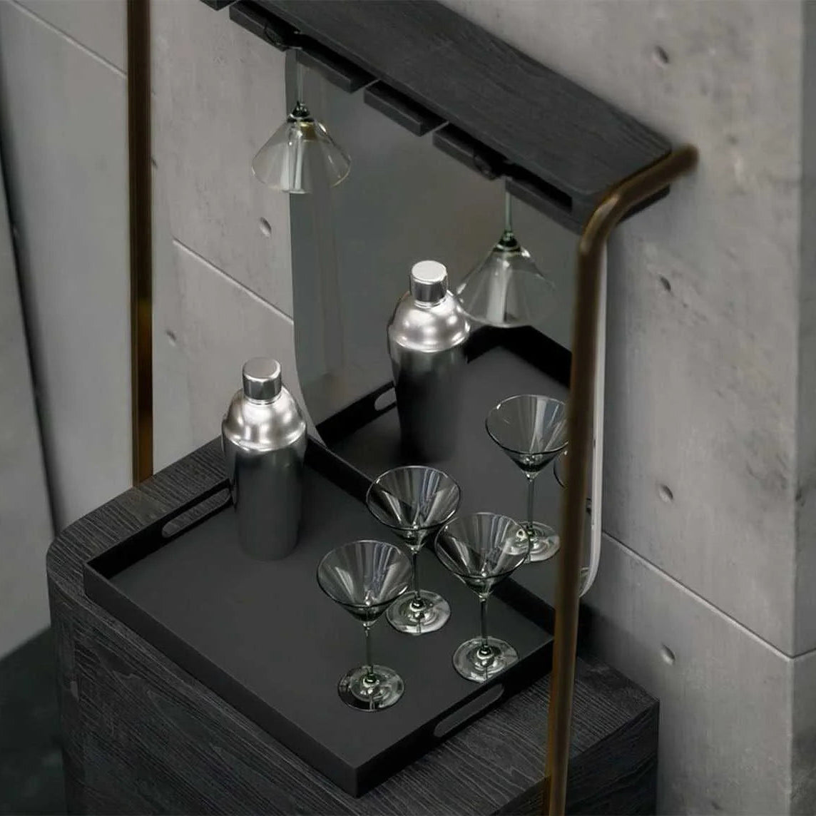 Ram Game Room Prohibition Series Leaning Mini Bar-Black