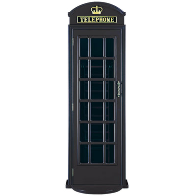 Ram Game Room Black Old English Telephone Booth Cue Holder - Black