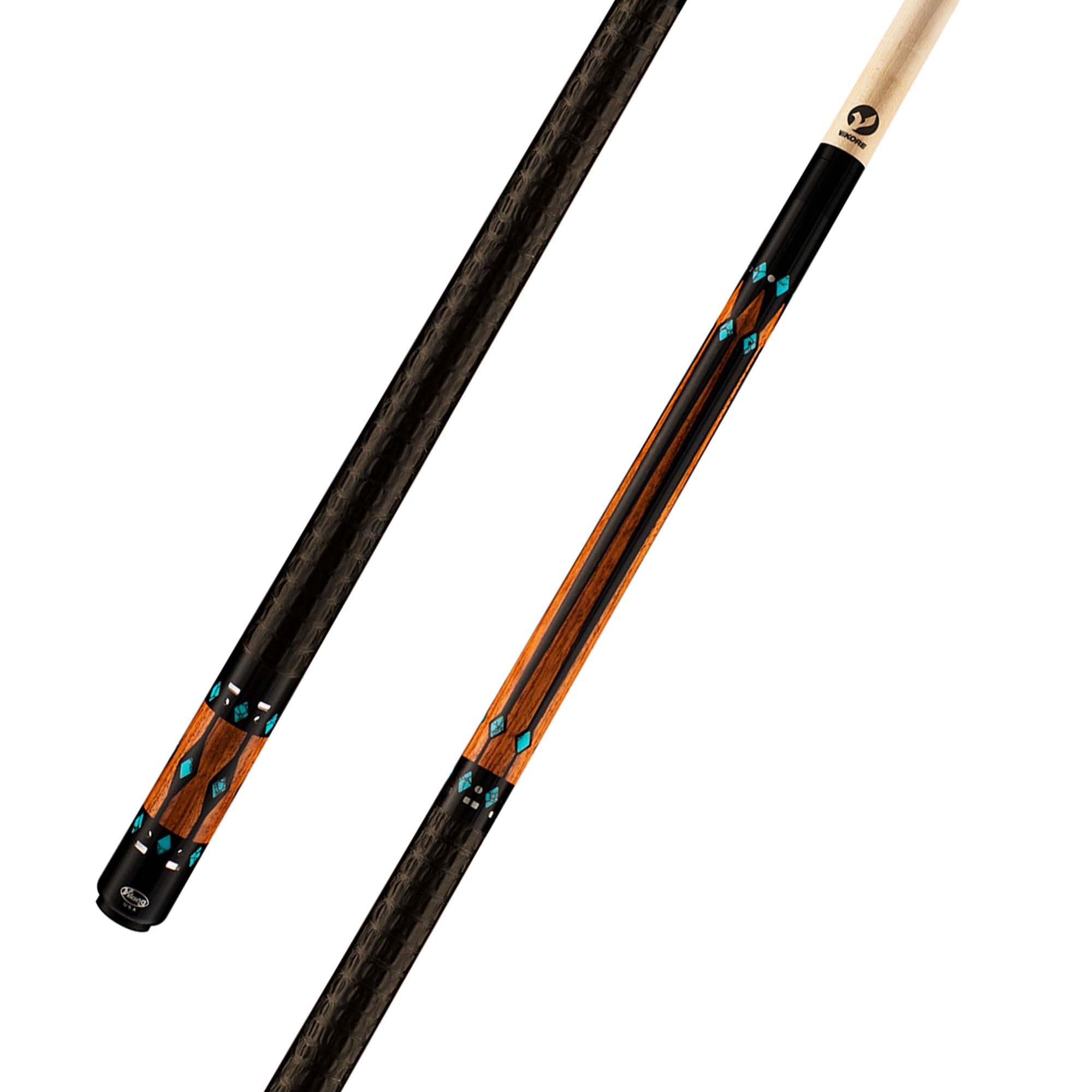 Viking Ovation OV0800 West African Ebony Cue, Turquoise Inlays