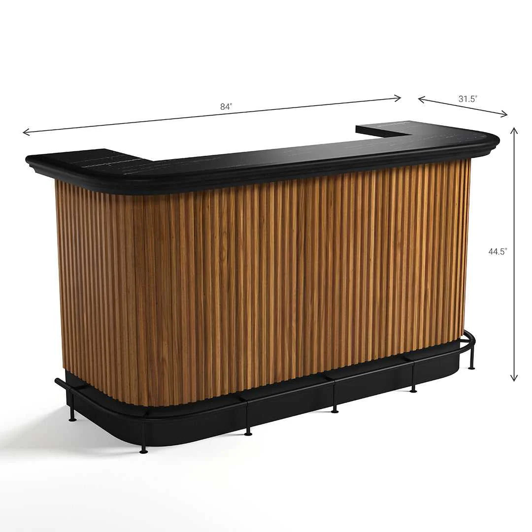 Ram Game Room Prohibition Series 84" Cocktail Bar-Walnut