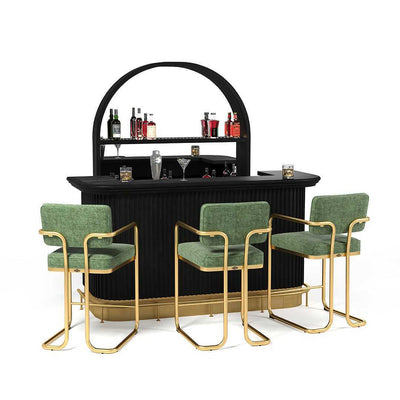 Ram Game Room Prohibition Series Barstool with Arms - Green