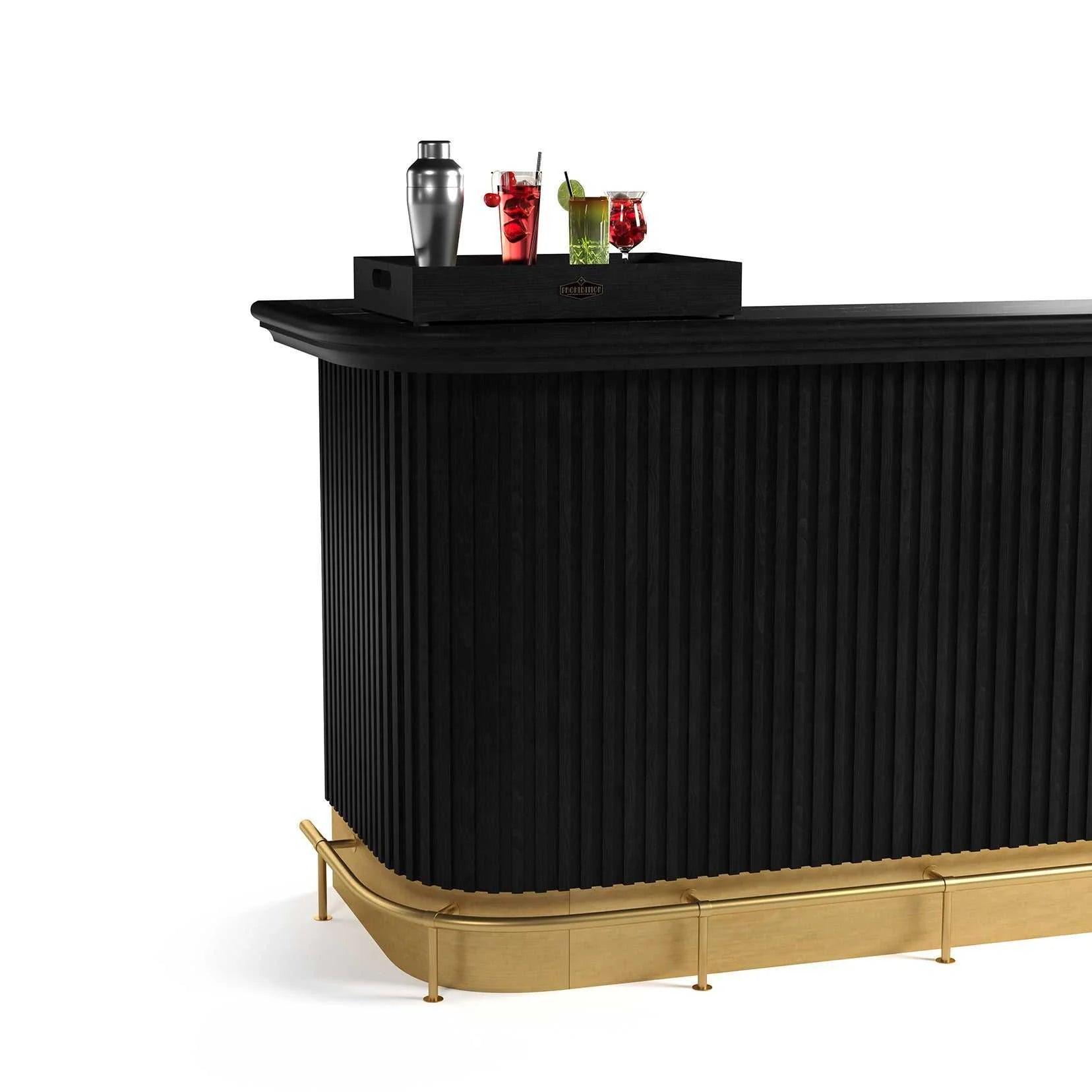 Ram Game Room Prohibition Series Leaning Bar Drink Tray - Black