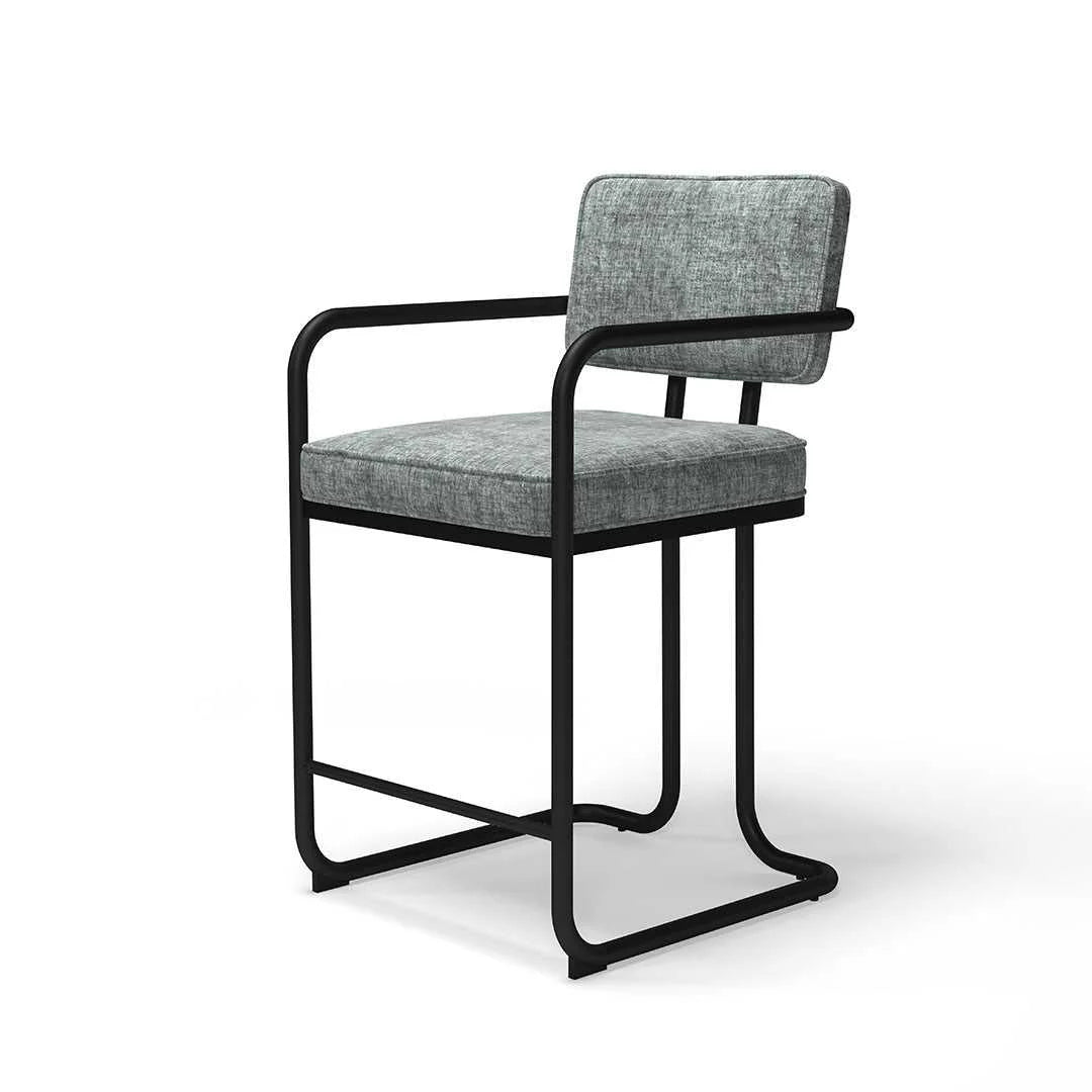 Ram Game Room Prohibition Series Barstool with Arms - Gray