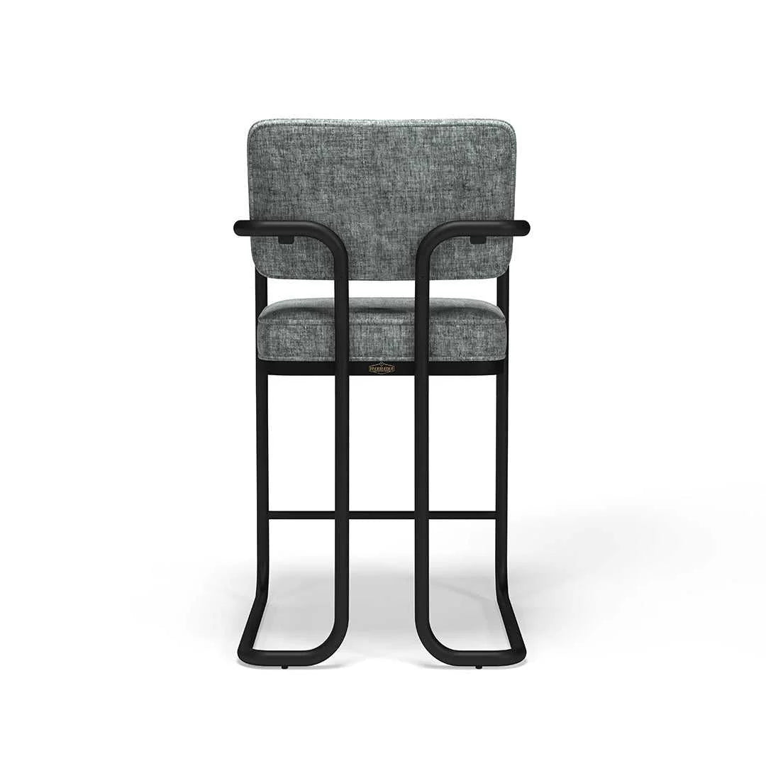 Ram Game Room Prohibition Series Barstool with Arms - Gray