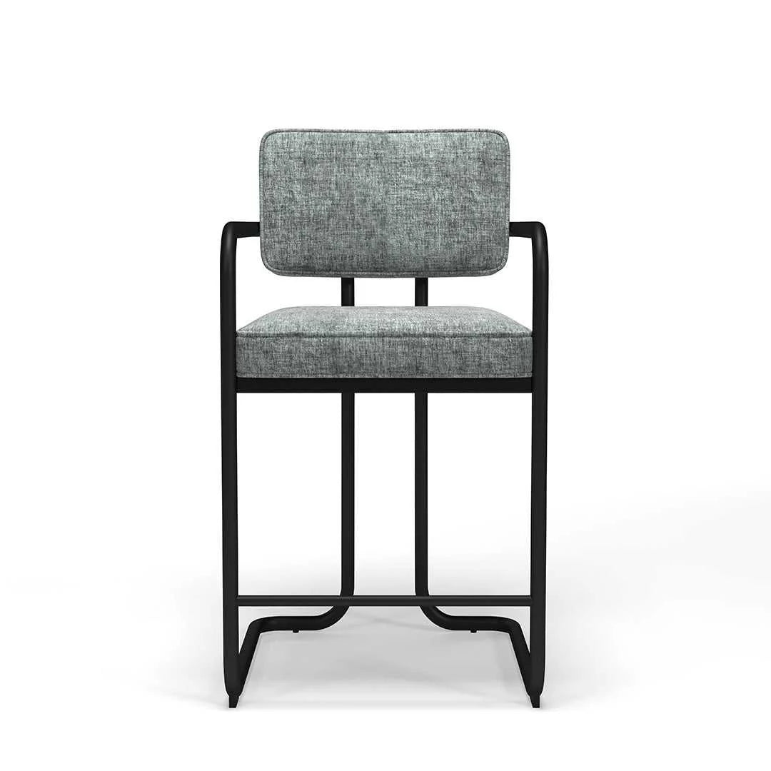 Ram Game Room Prohibition Series Barstool with Arms - Gray