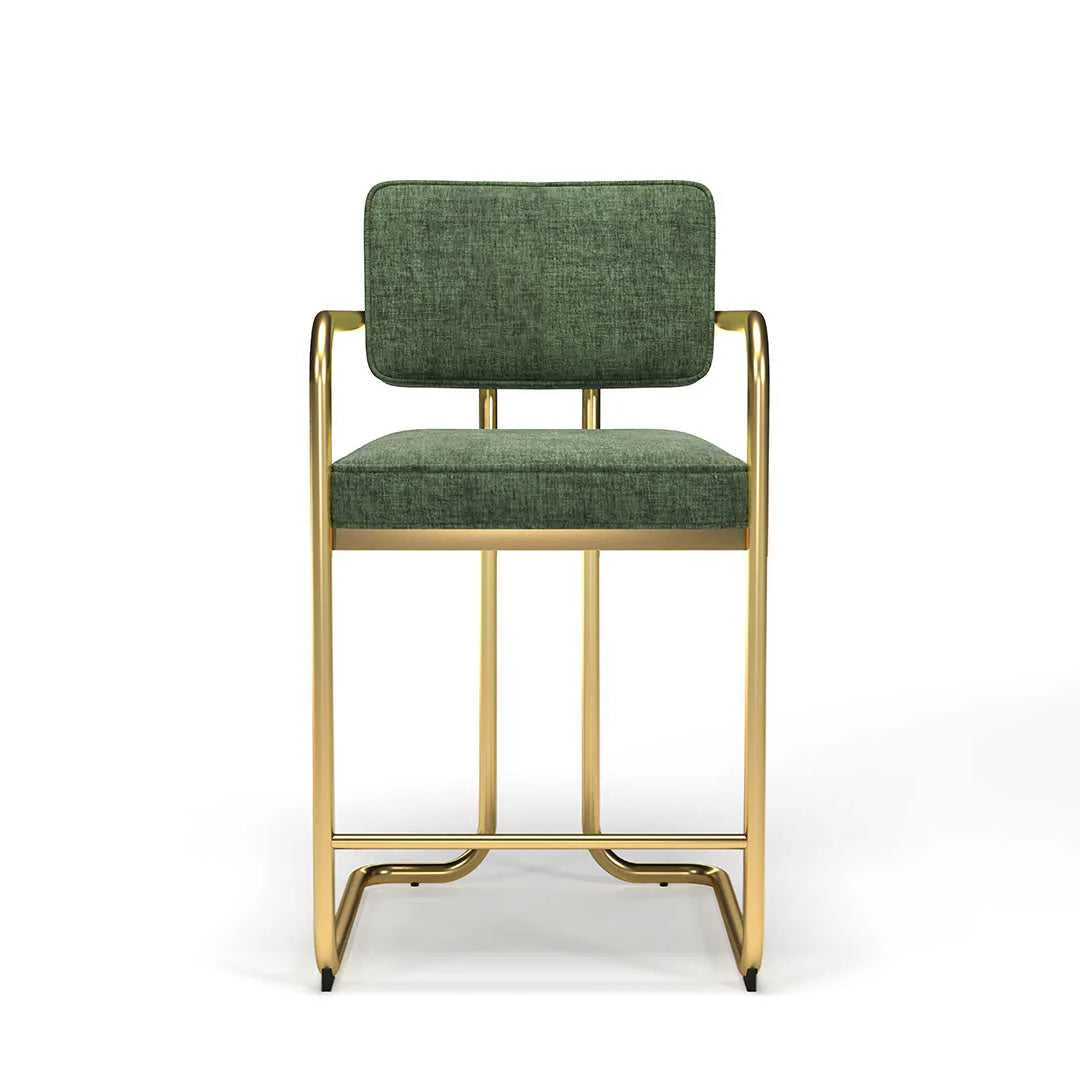 Ram Game Room Prohibition Series Barstool with Arms - Green