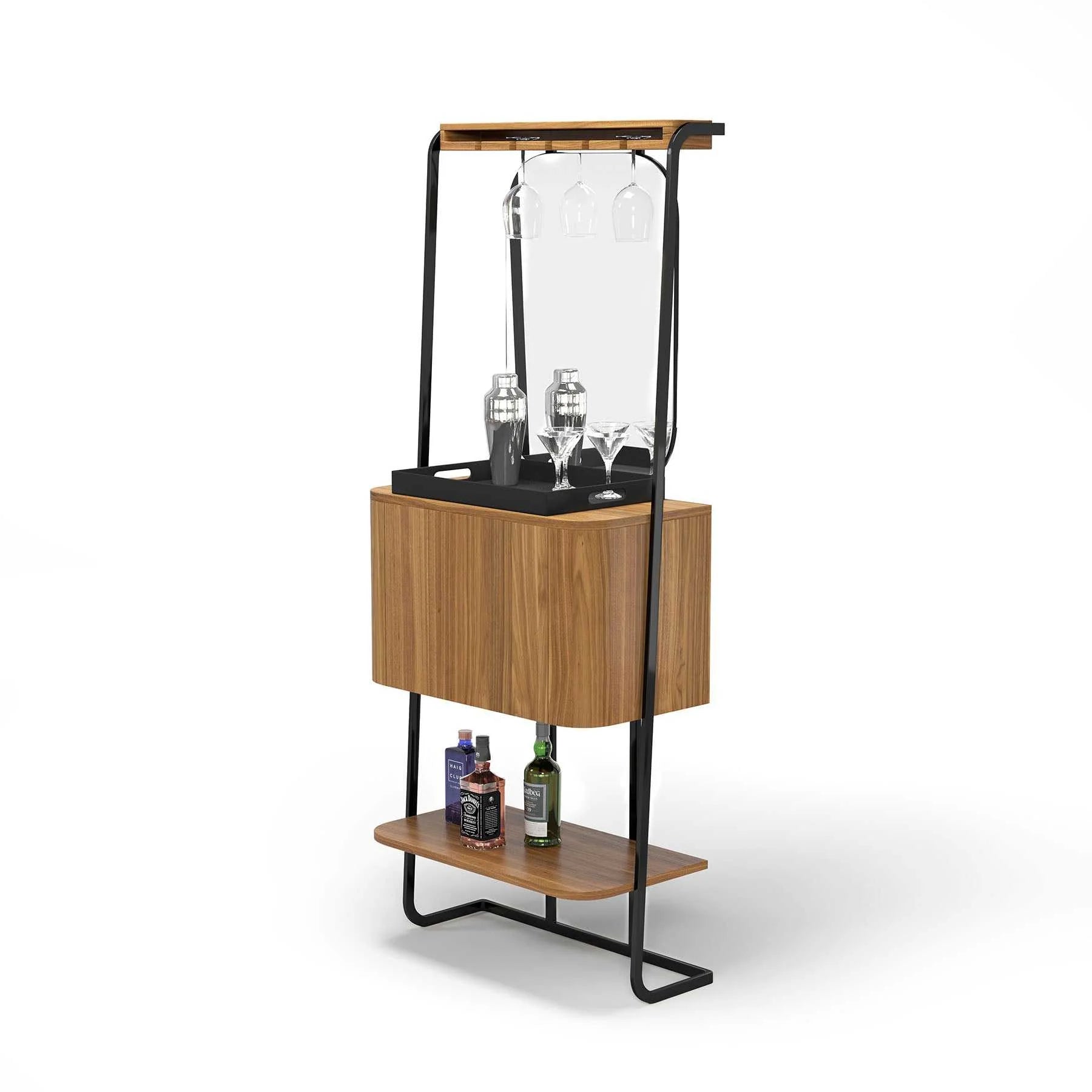 Ram Game Room Prohibition Series Leaning Mini Bar-Walnut