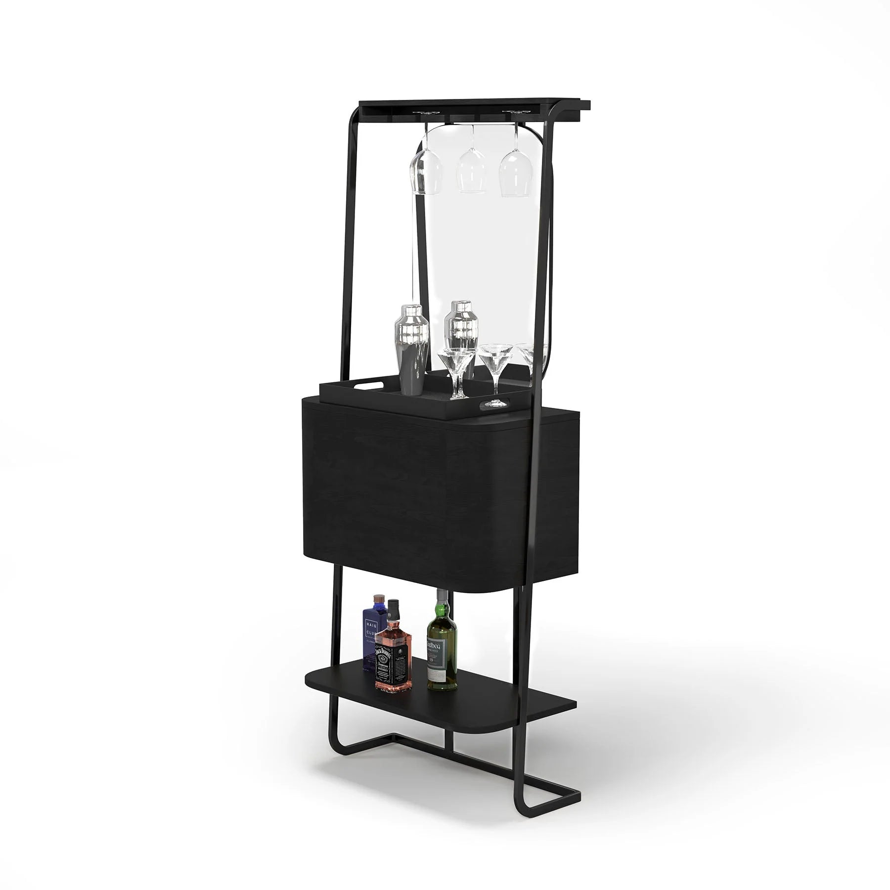 Ram Game Room Prohibition Series Leaning Mini Bar-Black