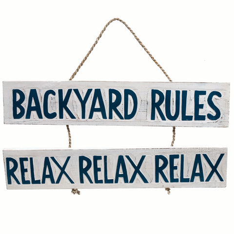 Ram Game Room Backyard Rules Relax Sign
