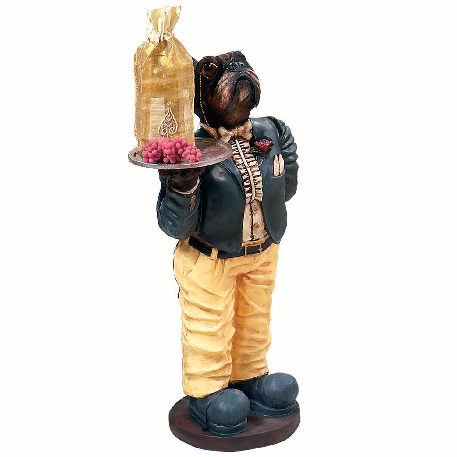 Ram Game Room Dog Waiter Statue