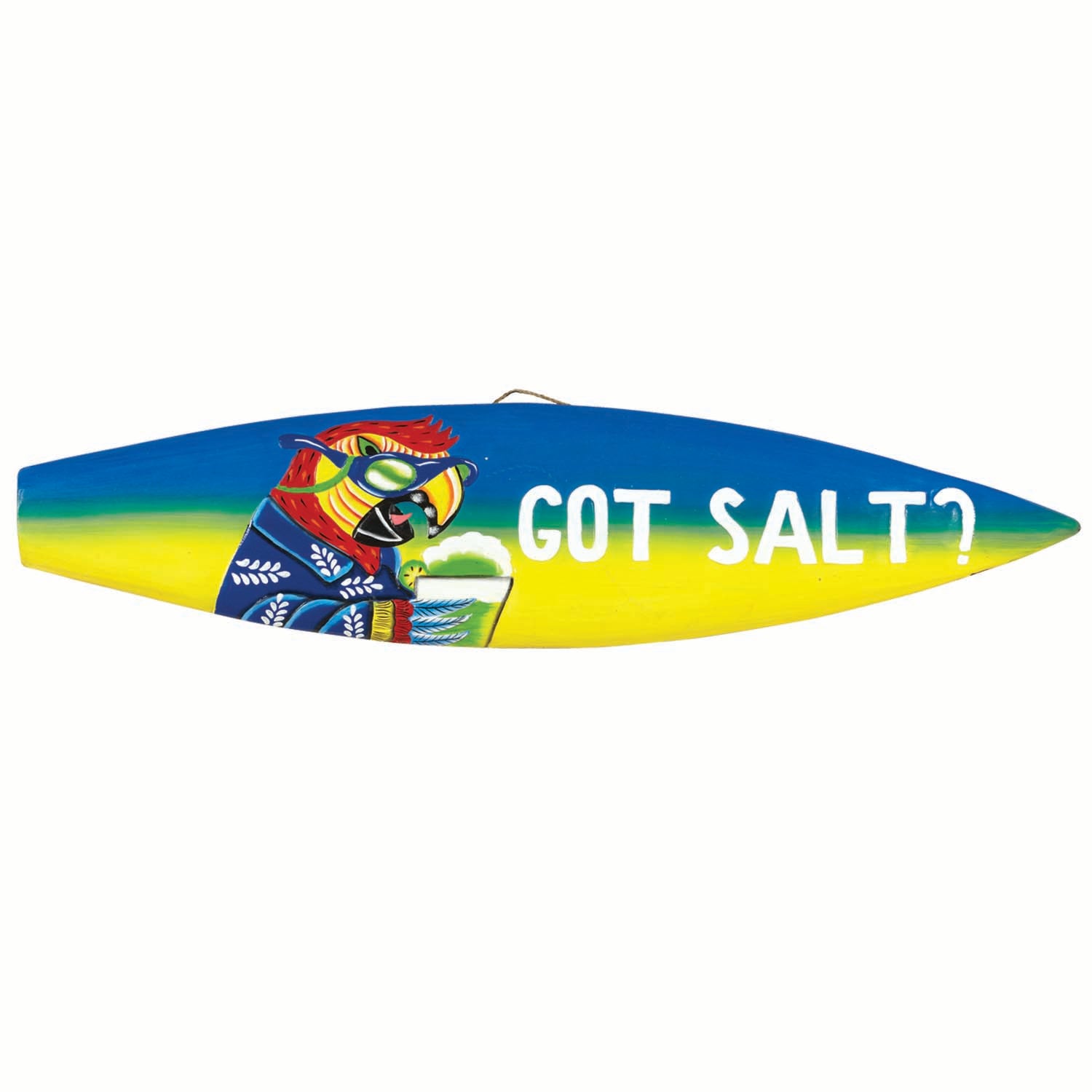 Ram Game Room Got Salt? Surfboard Shaped Sign