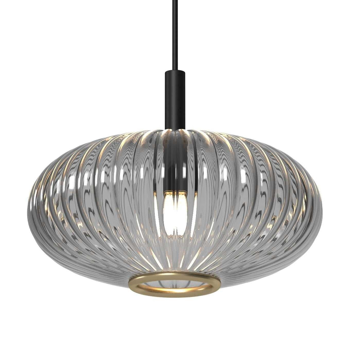 Ram Game Room Prohibition 54" 3 Light Glass Shade Fixture, Black & Smoke