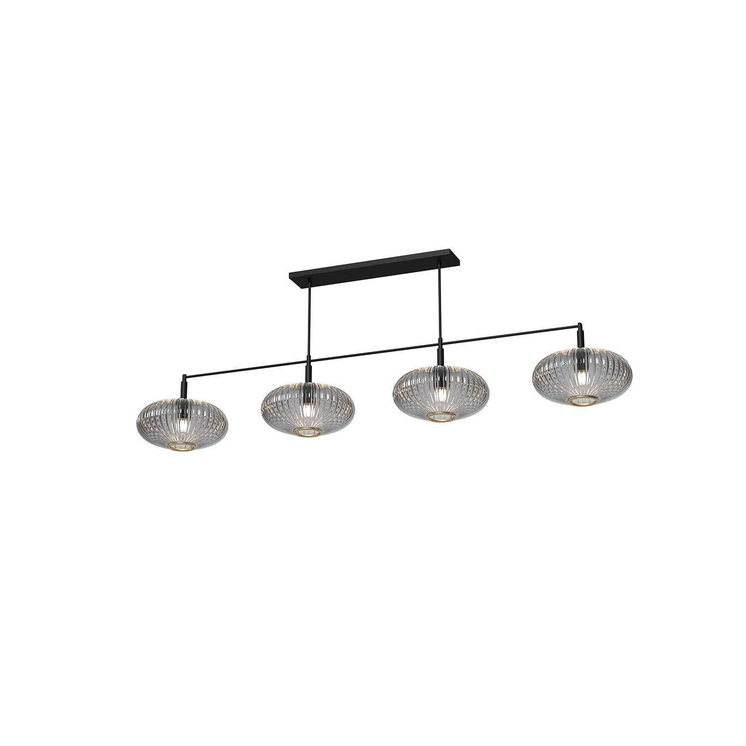 Ram Game Room Prohibition 66"-4Lt Billiard Light-Black/Smoke