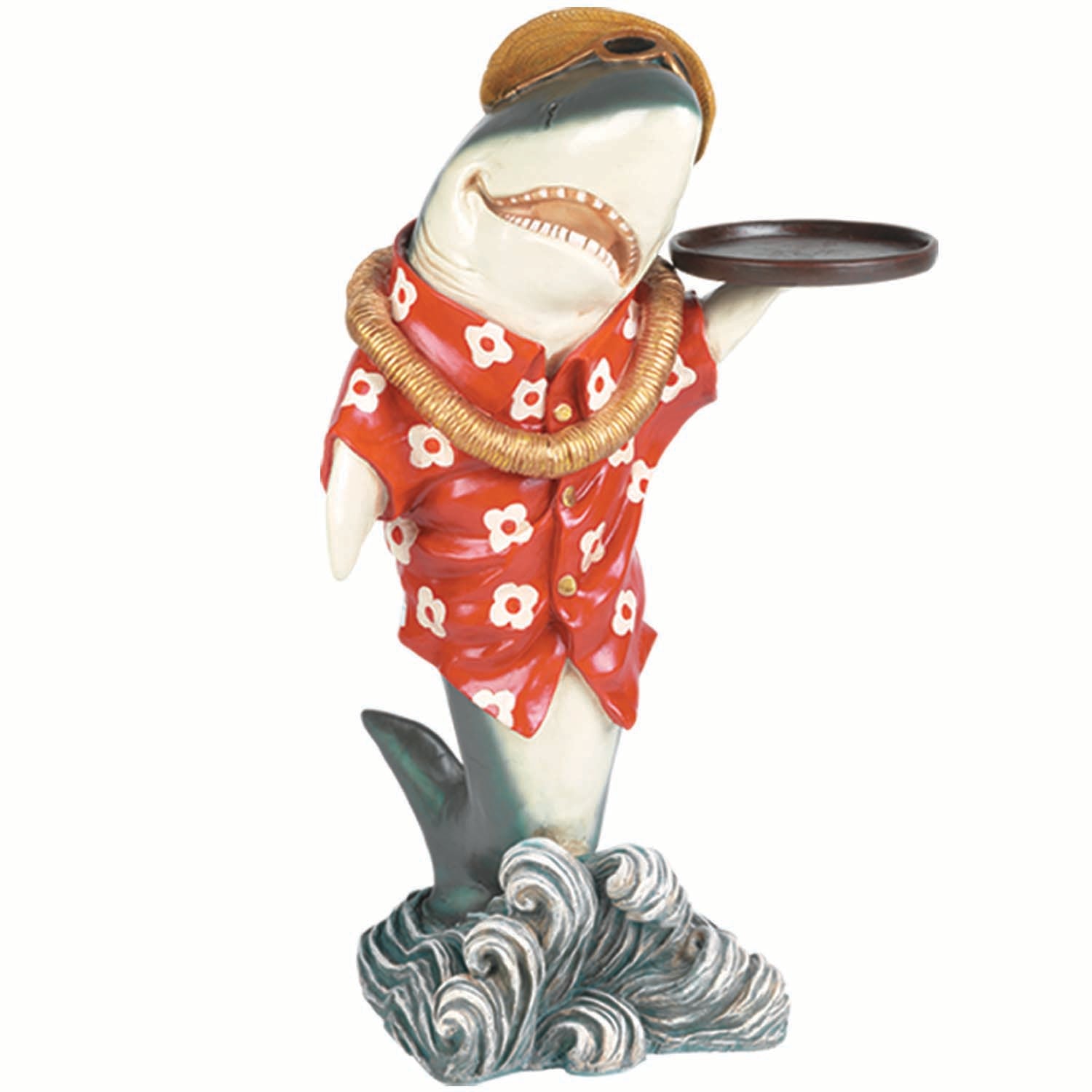 Ram Game Room Shark Waiter Outdoor Resin Statue