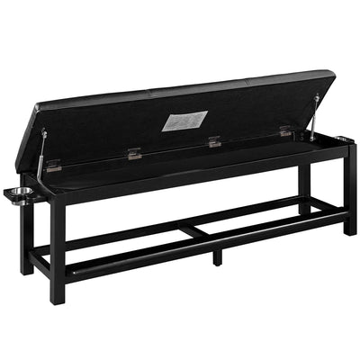 Ram Game Room Spectator Storage Bench - Black