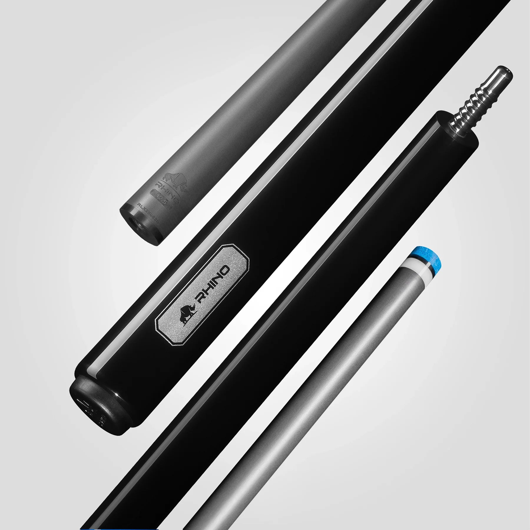 Rhino Luminax Wrapless Pool Cue, Jet Black