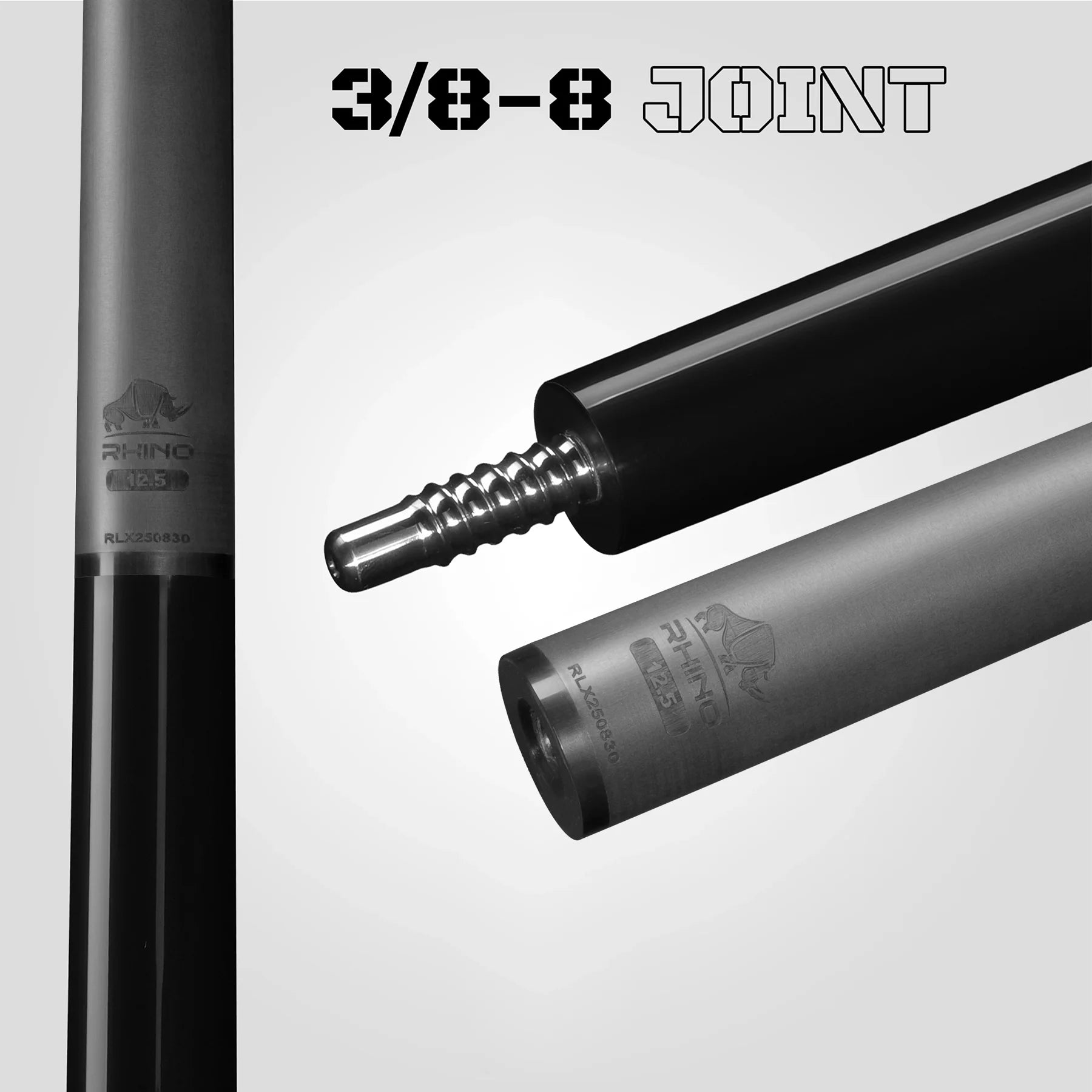 Rhino Luminax Sport Wrap Pool Cue, Jet Black
