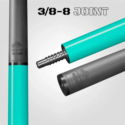 Rhino Luminax Wrapless Pool Cue, Tropical Turquoise