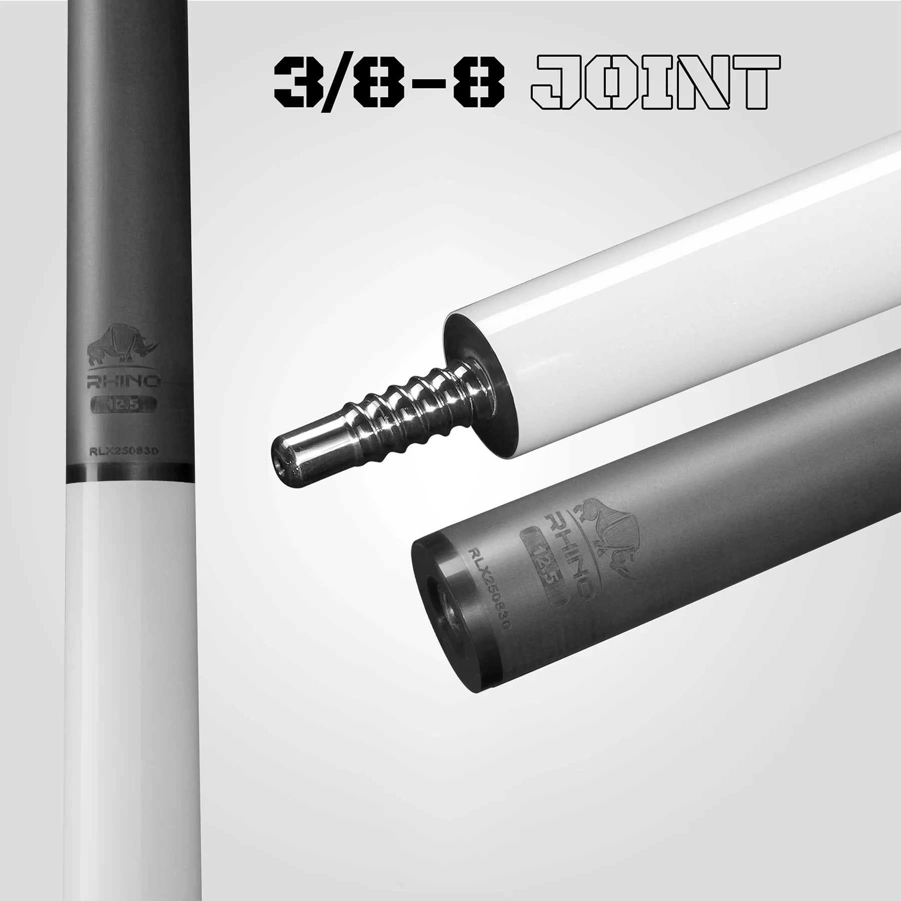 Rhino Luminax Wrapless Pool Cue, White Pearl