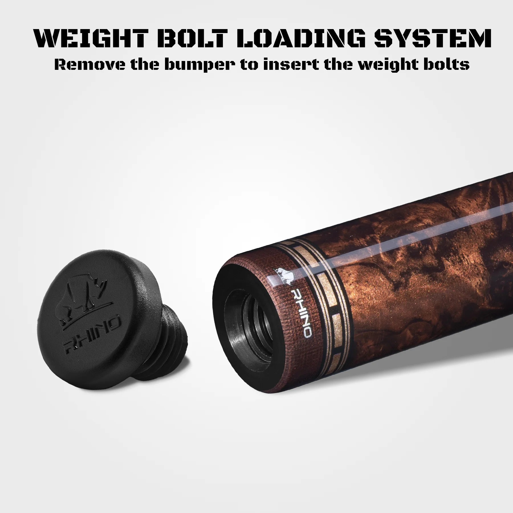 Rhino Must Pool Cue MU1 Burl Bluepoint, 12.5mm