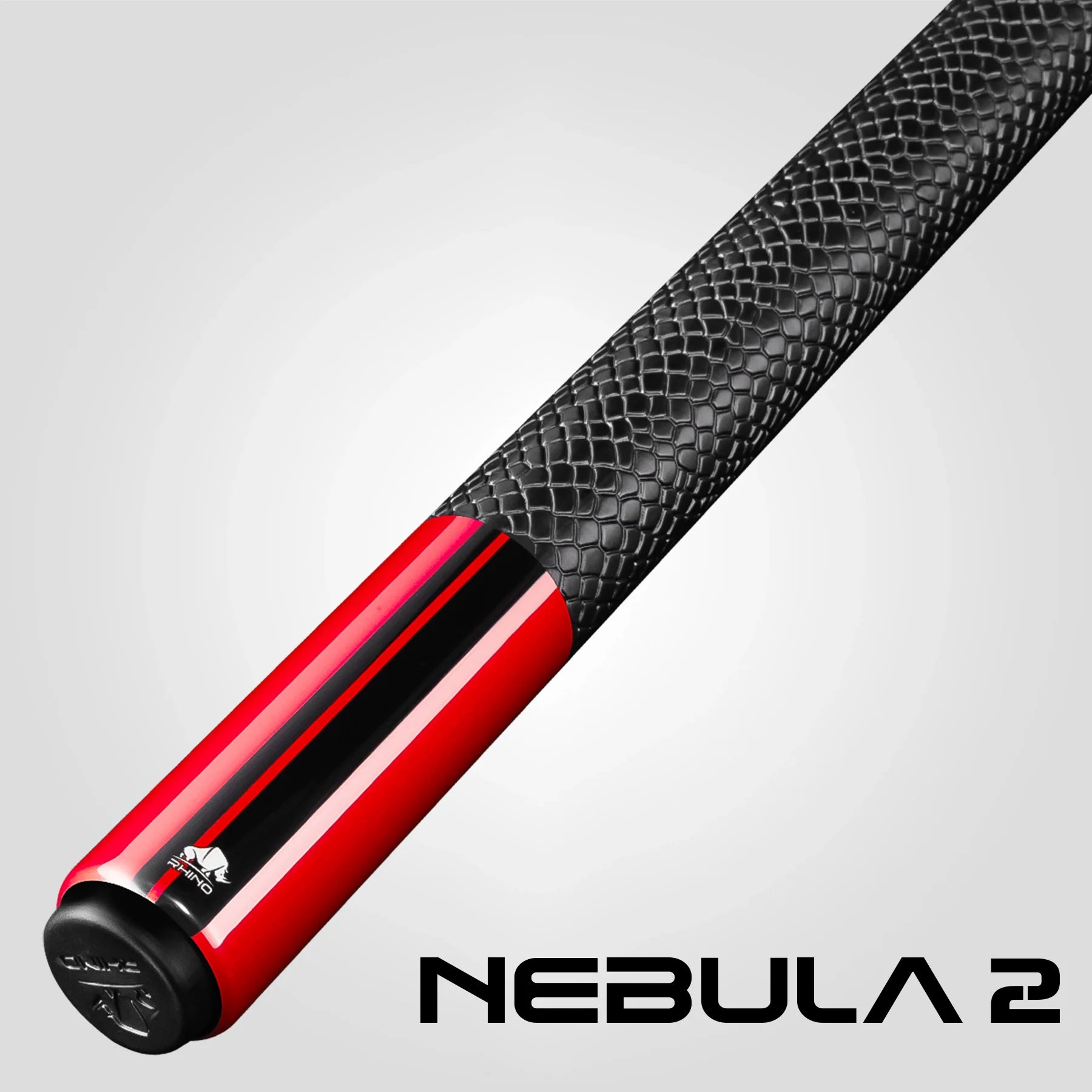 Rhino Nebula 2 Sport Wrap Pool Cue 12.4mm, Crimson Red