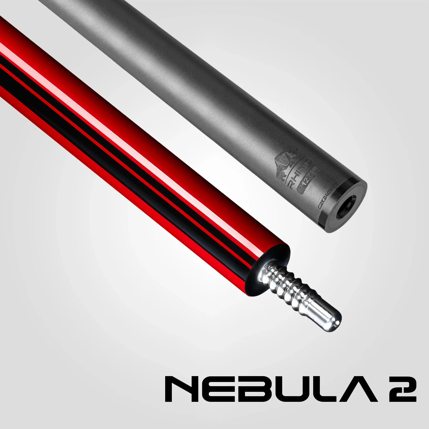 Rhino Nebula 2 Sport Wrap Pool Cue 12.4mm, Crimson Red