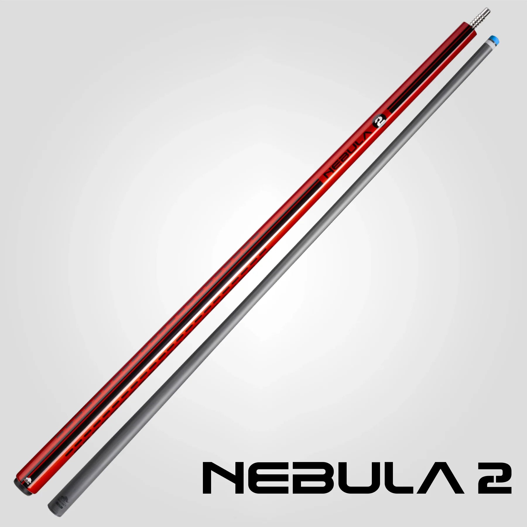 Rhino Nebula 2 Wrapless Pool Cue, Crimson Red