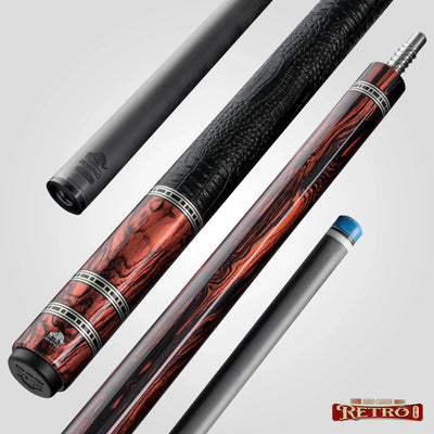 Rhino Retrô Crocodile Embossed Microfiber Leather Wrap Pool Cue, Cocobolo