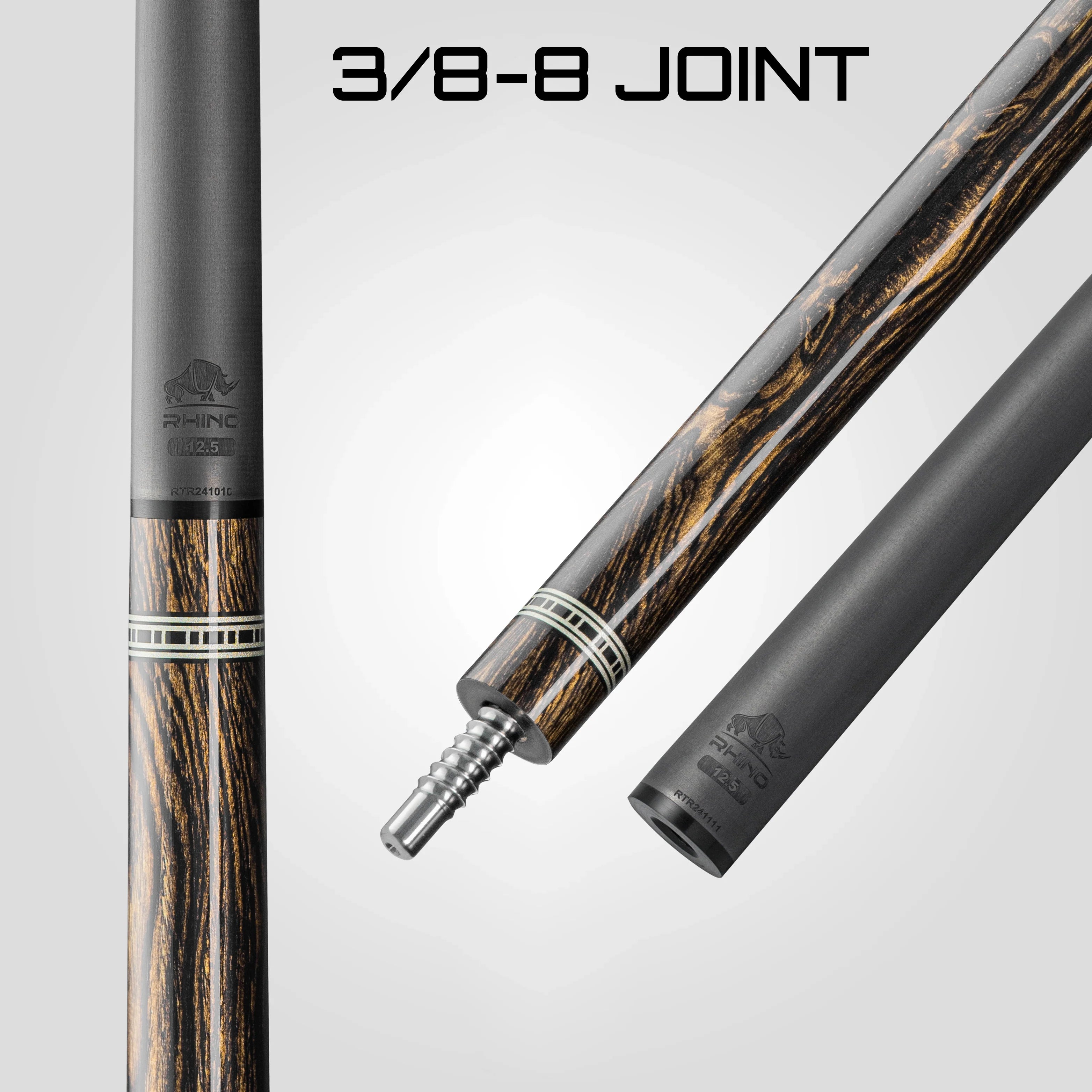 Rhino Retrô Crocodile Embossed Microfiber Leather Wrap Pool Cue, Bocote