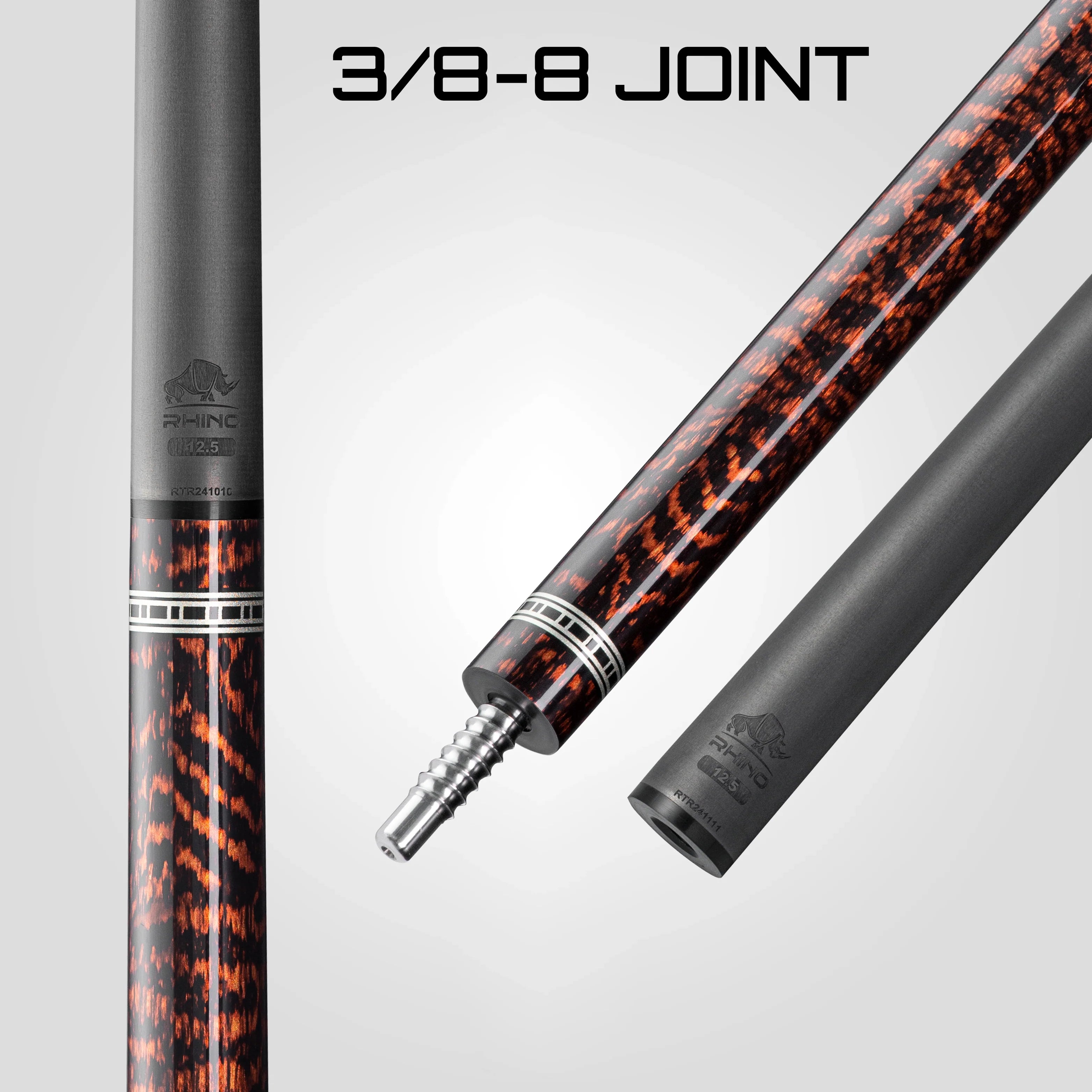 Rhino Retrô Crocodile Embossed Microfiber Leather Wrap Pool Cue, Snake