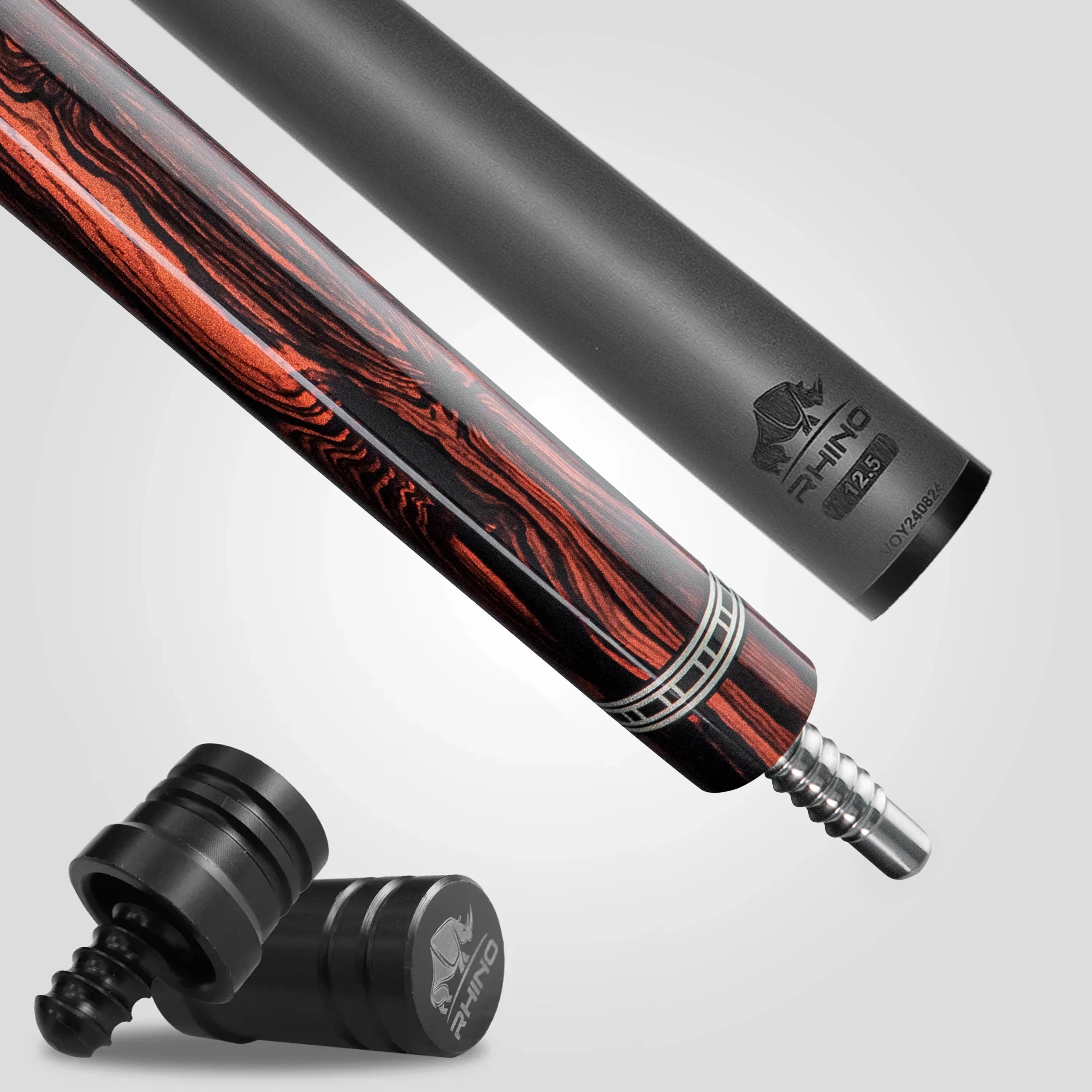 Rhino Retrô Crocodile Embossed Microfiber Leather Wrap Pool Cue, Cocobolo