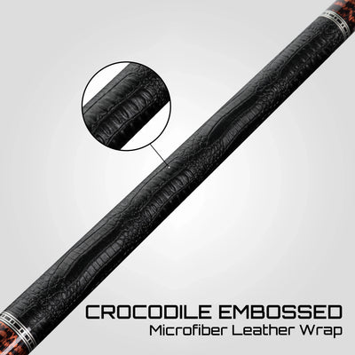 Rhino Retrô Crocodile Embossed Microfiber Leather Wrap Pool Cue, Snake