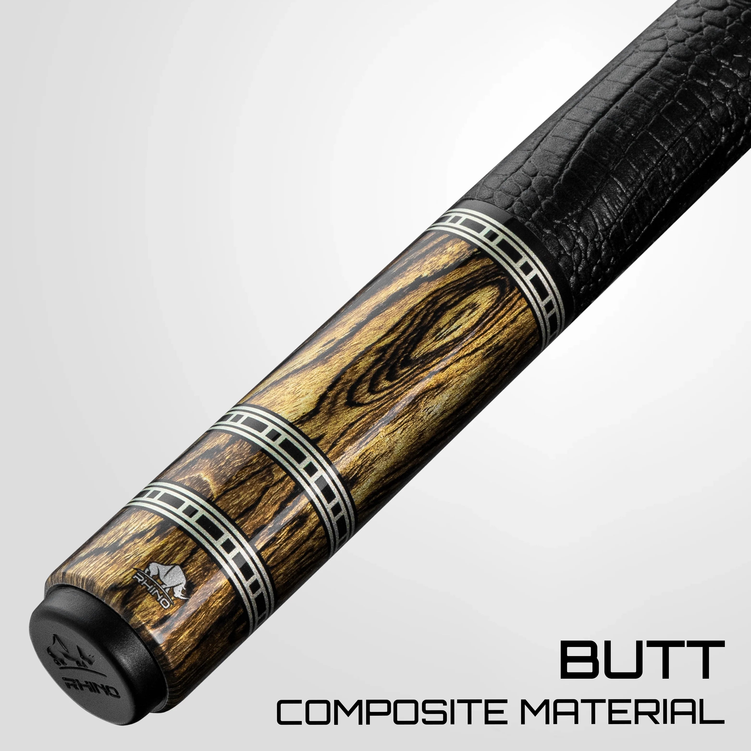 Rhino Retrô Crocodile Embossed Microfiber Leather Wrap Pool Cue, Bocote