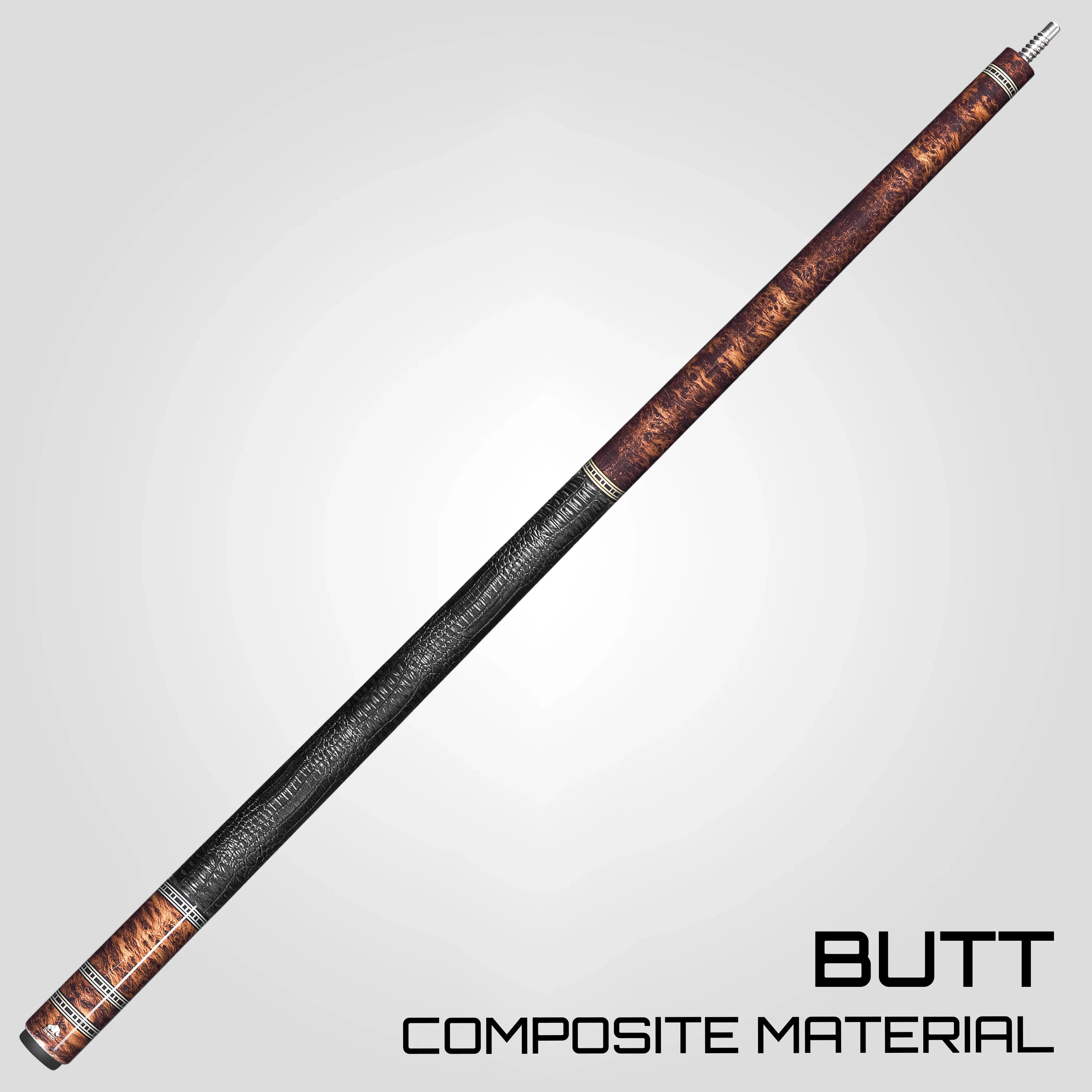 Rhino Retrô Crocodile Embossed Microfiber Leather Wrap Pool Cue, Thuya