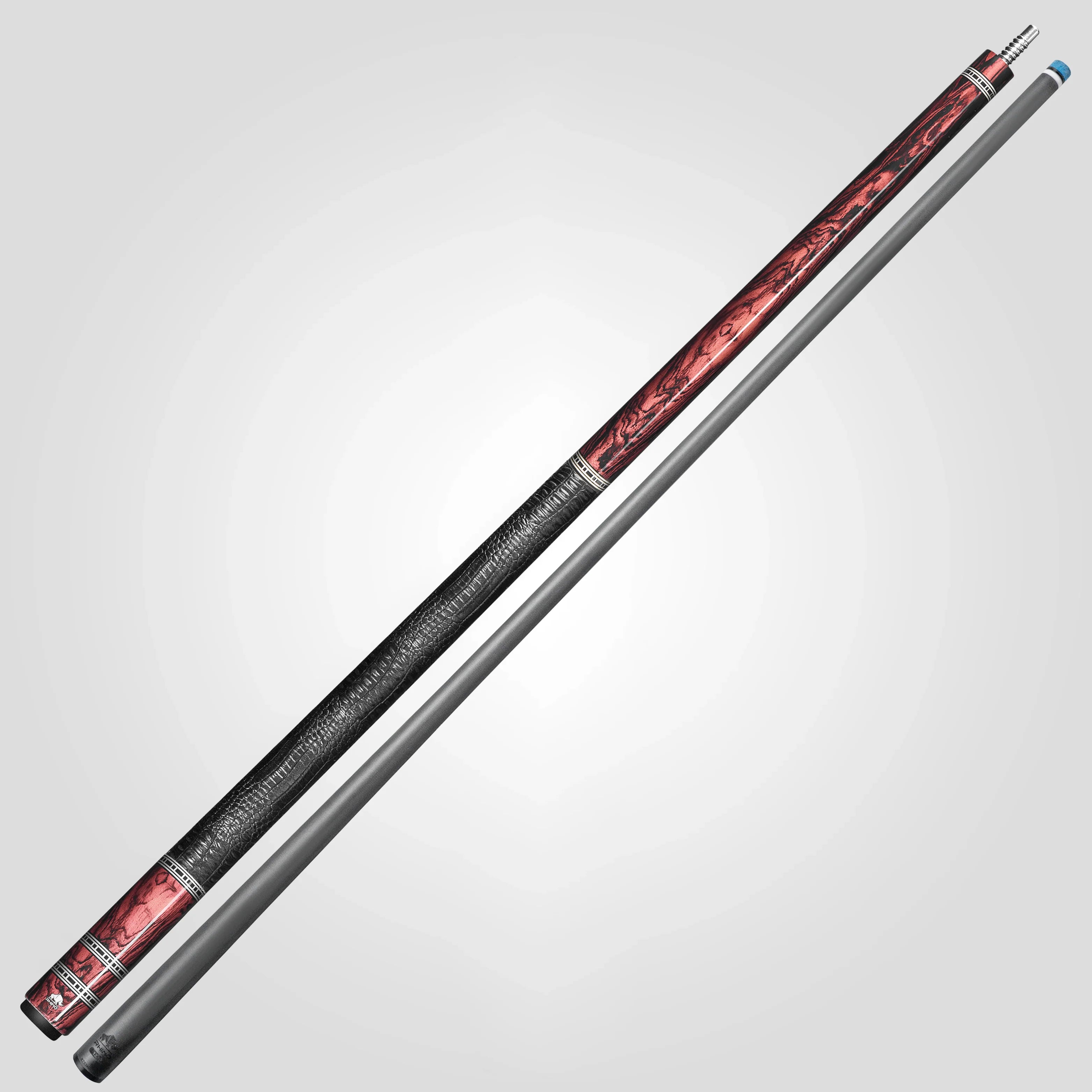 Rhino Retrô Crocodile Embossed Microfiber Leather Wrap Pool Cue, Cocobolo