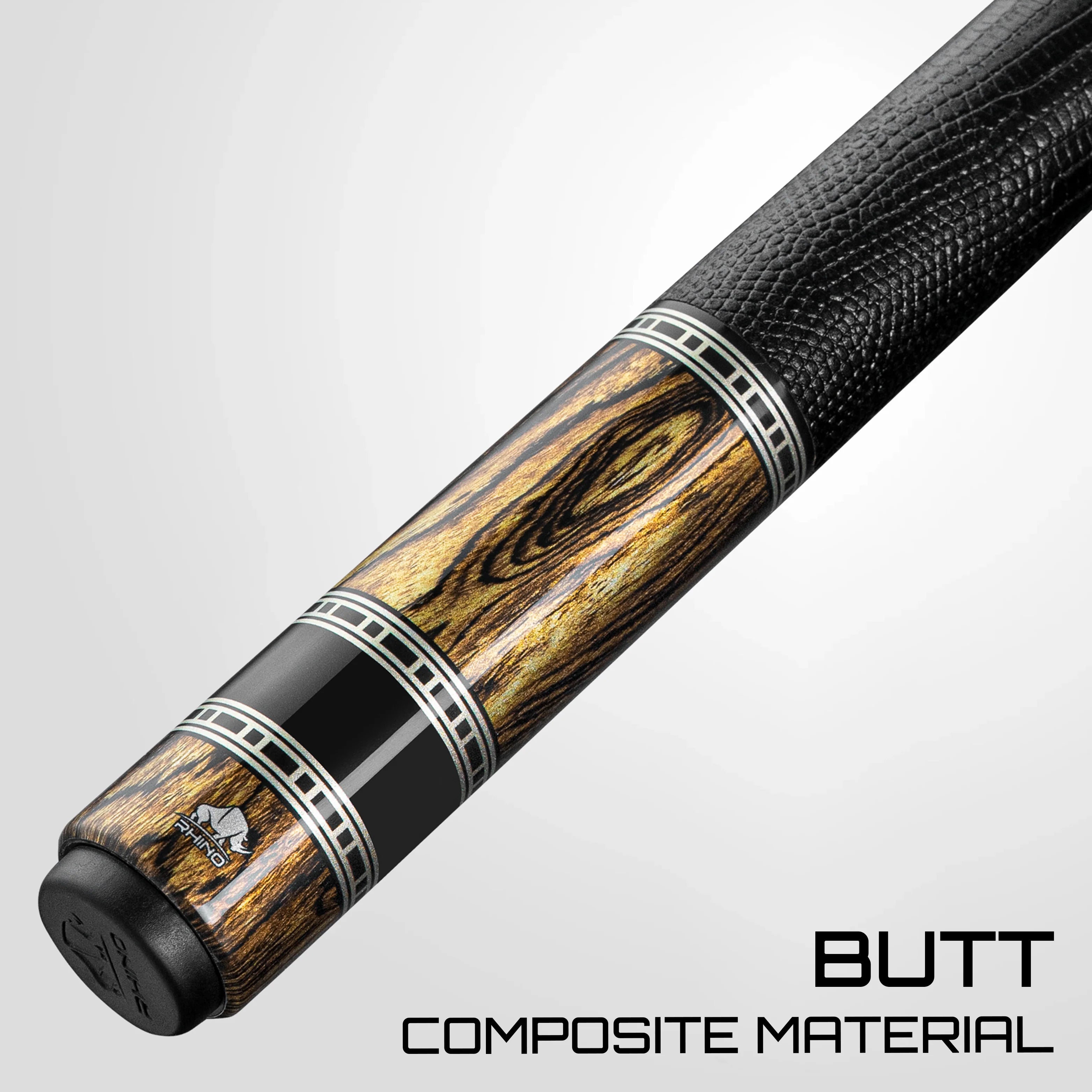 Rhino Retrô Lizard Embossed Microfiber Leather Wrap Pool Cue & Point, Bocote