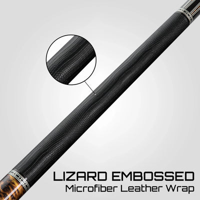 Rhino Retrô Lizard Embossed Microfiber Leather Wrap Pool Cue & Point, Thuya