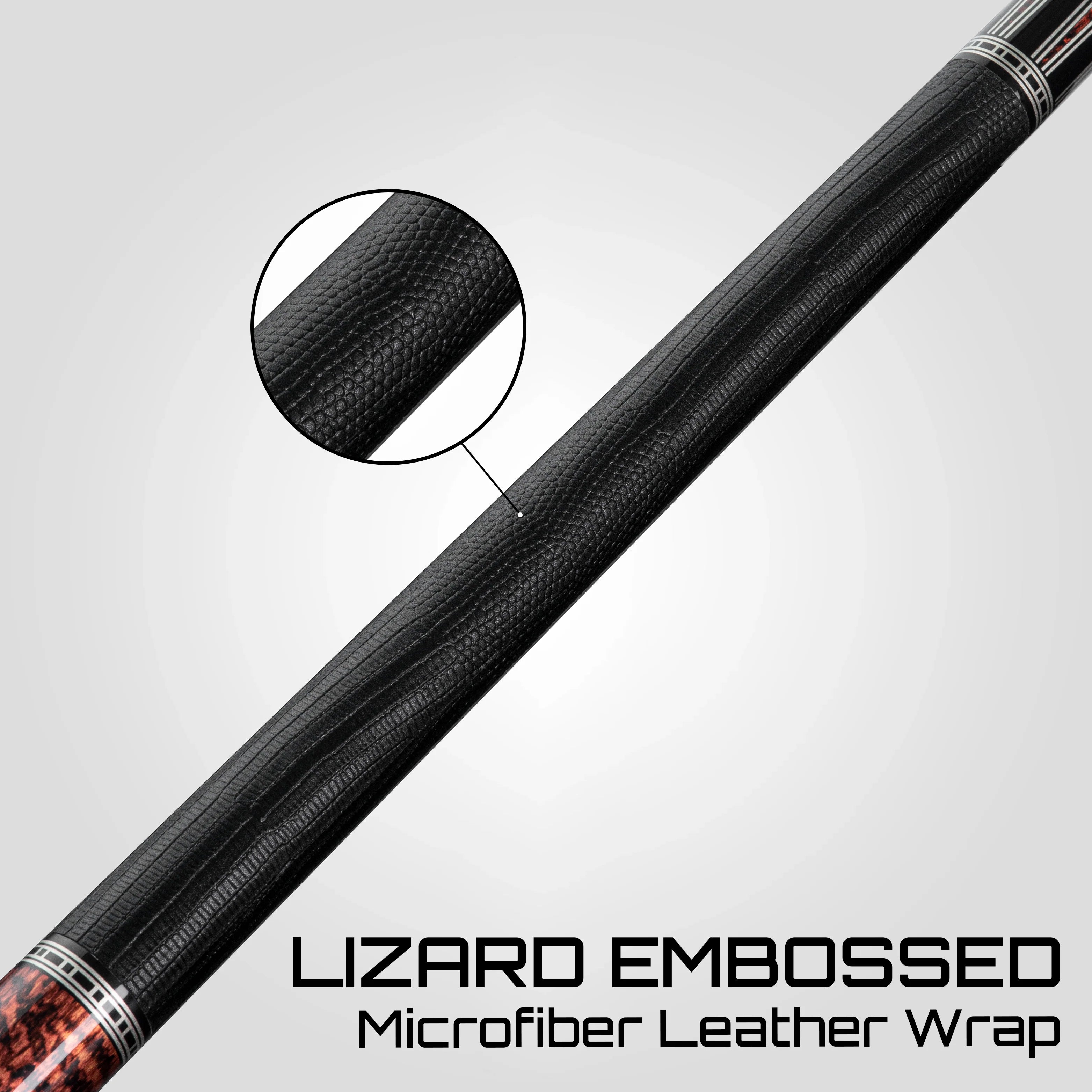 Rhino Retrô Lizard Embossed Microfiber Leather Wrap Pool Cue & Point, Snake