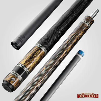 Rhino Retrô Lizard Embossed Microfiber Leather Wrap Pool Cue & Point, Bocote