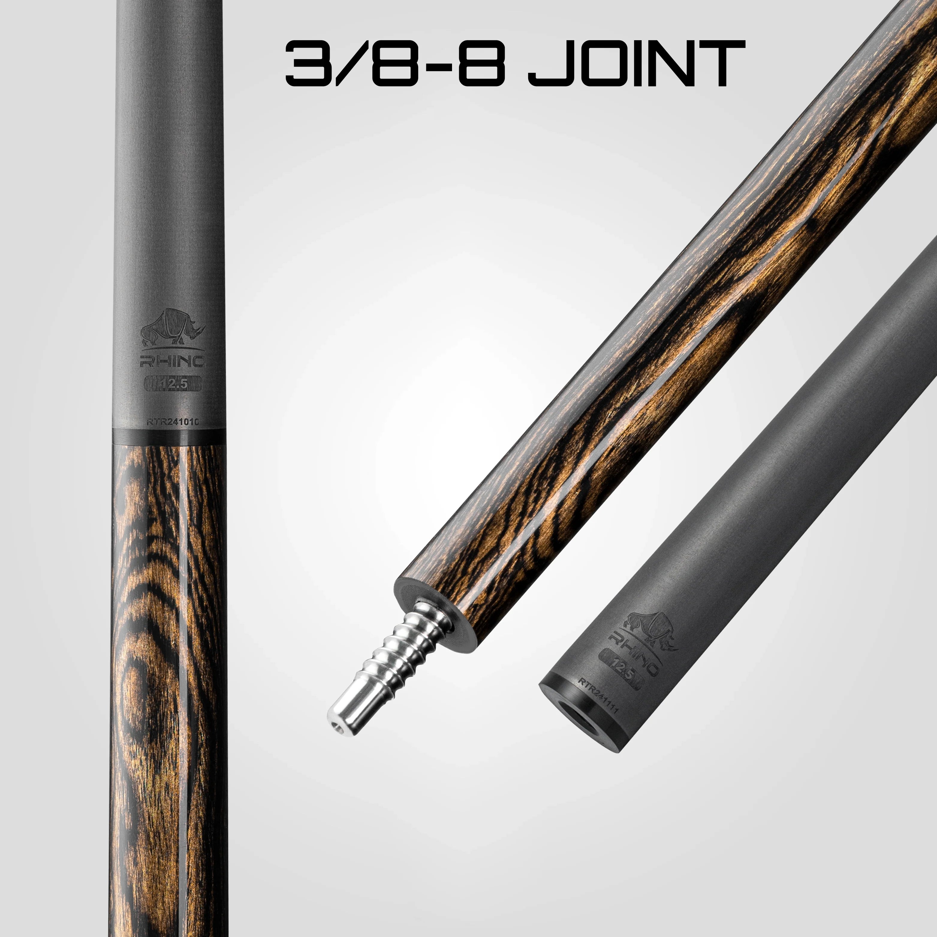 Rhino Retrô Wrapless Pool Cue, Bocote
