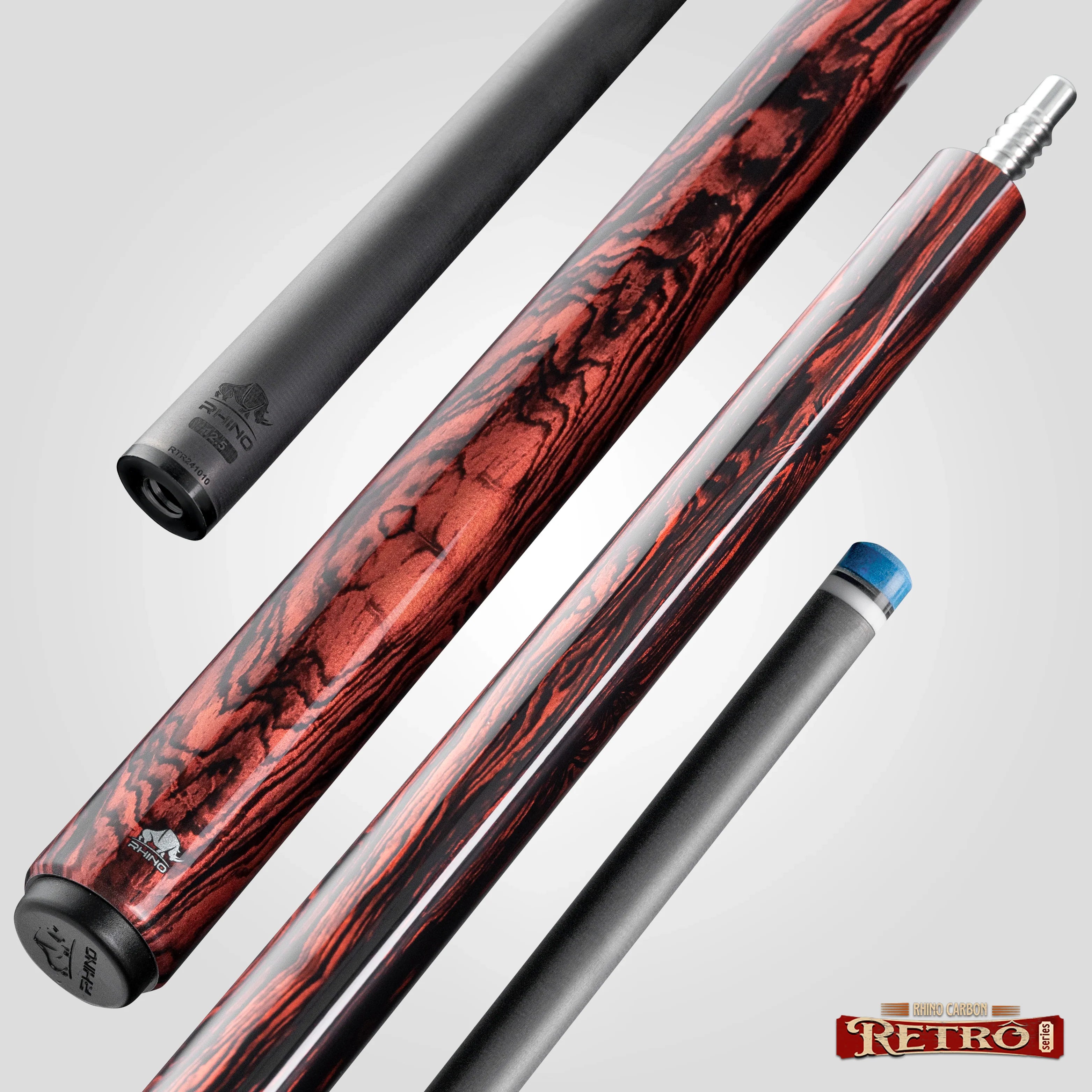 Rhino Retrô Wrapless Pool Cue, Cocobolo