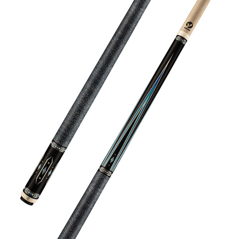 Viking Ariel Carmeli Sg-ac-bd Premium Ebony Cue, Blue Stone Inlays/Inlayed Rings